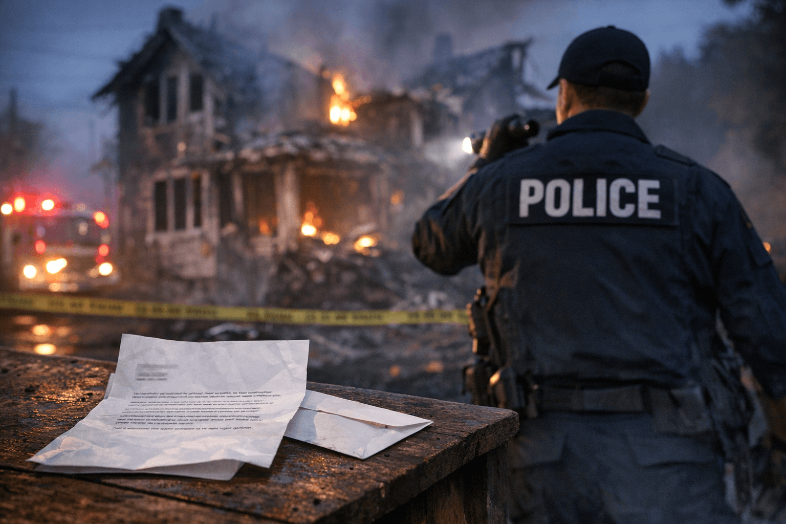 Police Seek Writer of Anonymous Letter Linked to Arson Attack