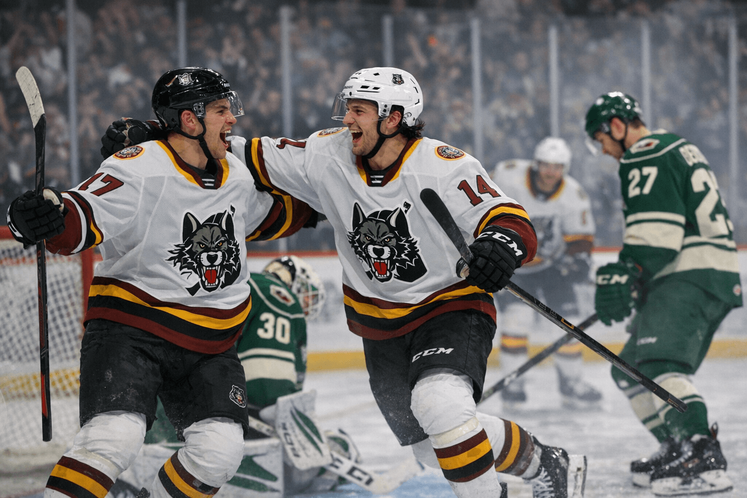 Chicago Wolves Blank Iowa Wild 5-0, Nadeau and Vierling Lead Third-Period Surge
