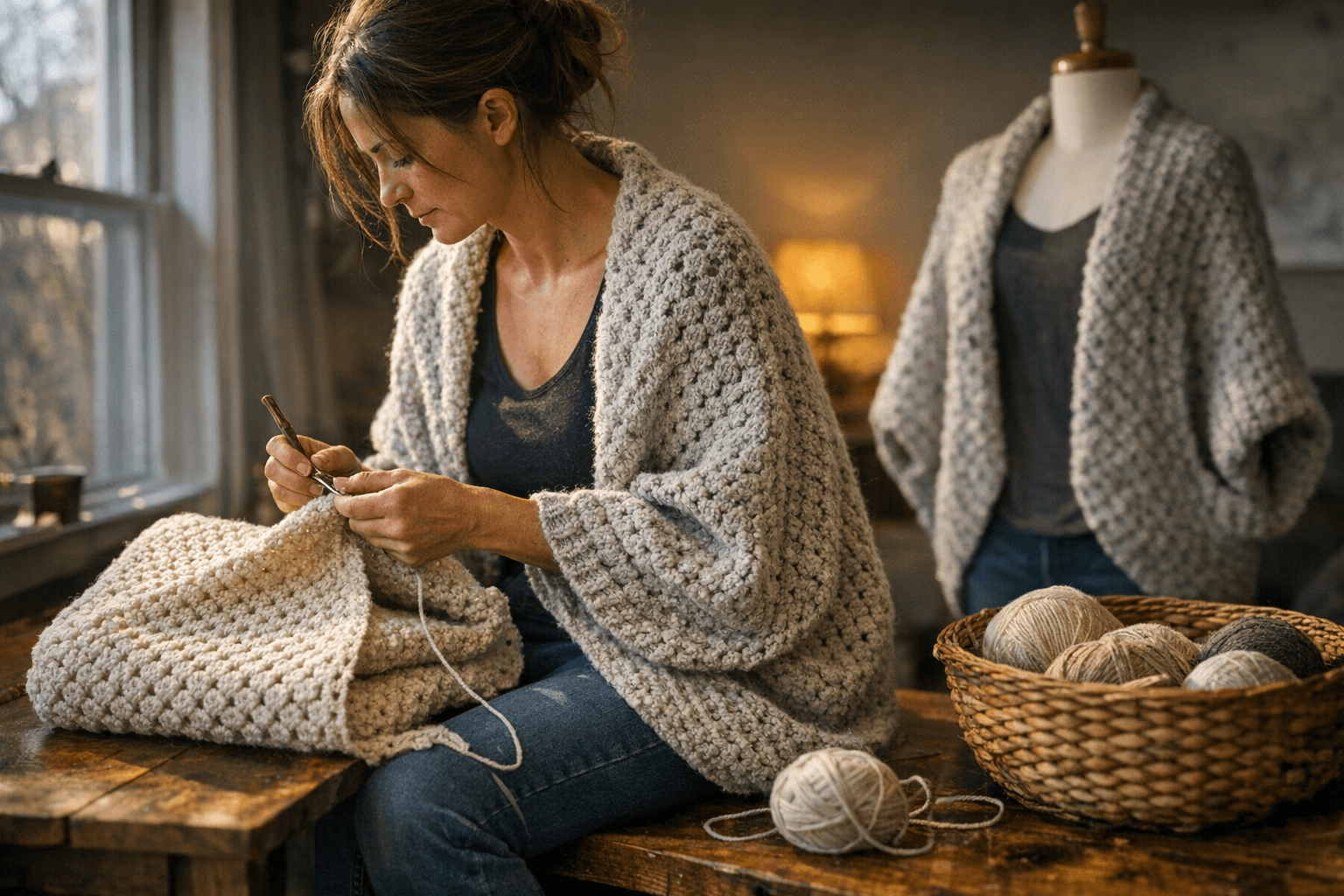 Free Cocoon Cardigan Pattern Turns One Square Into a Cozy Wearable