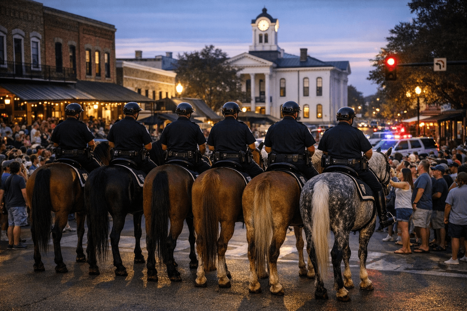 Oxford Police Mounted Patrol Offers Crowd Control, Community Presence Downtown