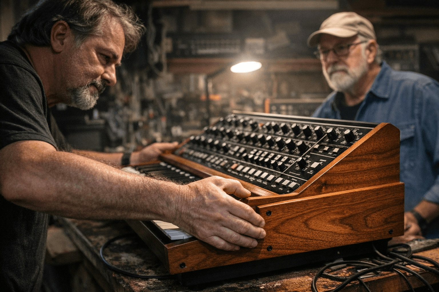 Synthpro Restorations Fits Custom Wood Panels on Client's Memorymoog