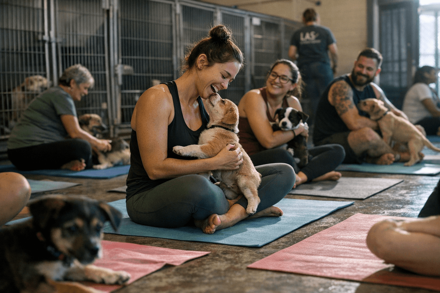 Lubbock Animal Services Hosts Puppy Yoga Event to Boost Dog Adoptions