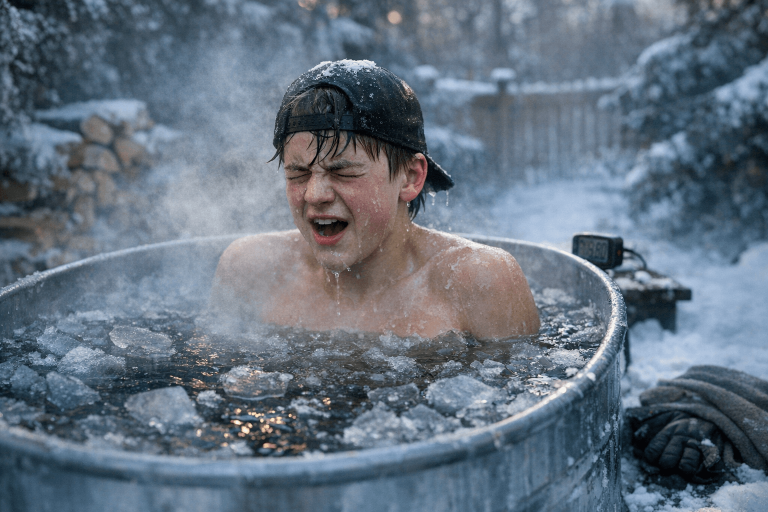 Teen Ice Bath Enthusiast Hits 100-Day Streak, Eyes 1,000 Consecutive Plunges
