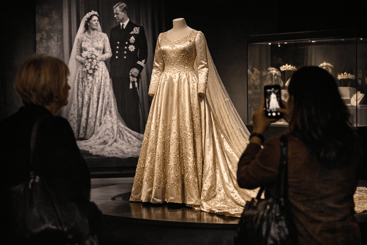 Queen Elizabeth II Style Exhibition Spotlights Norman Hartnell Royal Wedding Gown