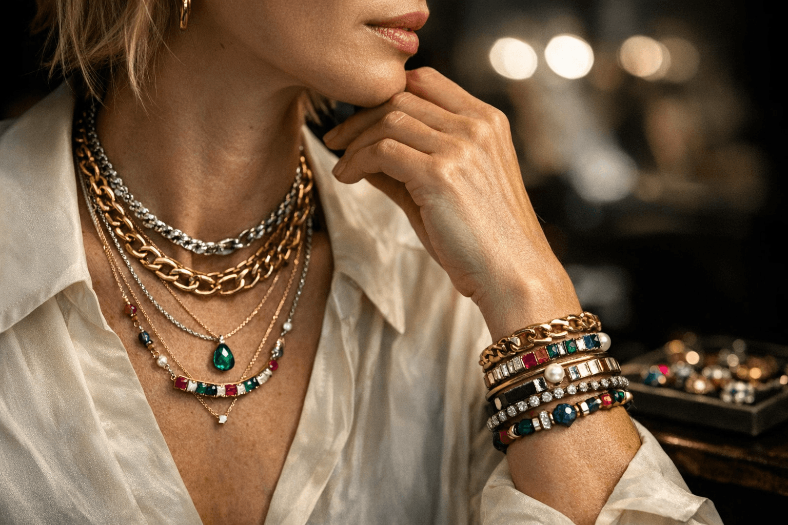 2026 Jewelry Layering Trends Embrace Mixed Metals, Color, and Curated Stacks