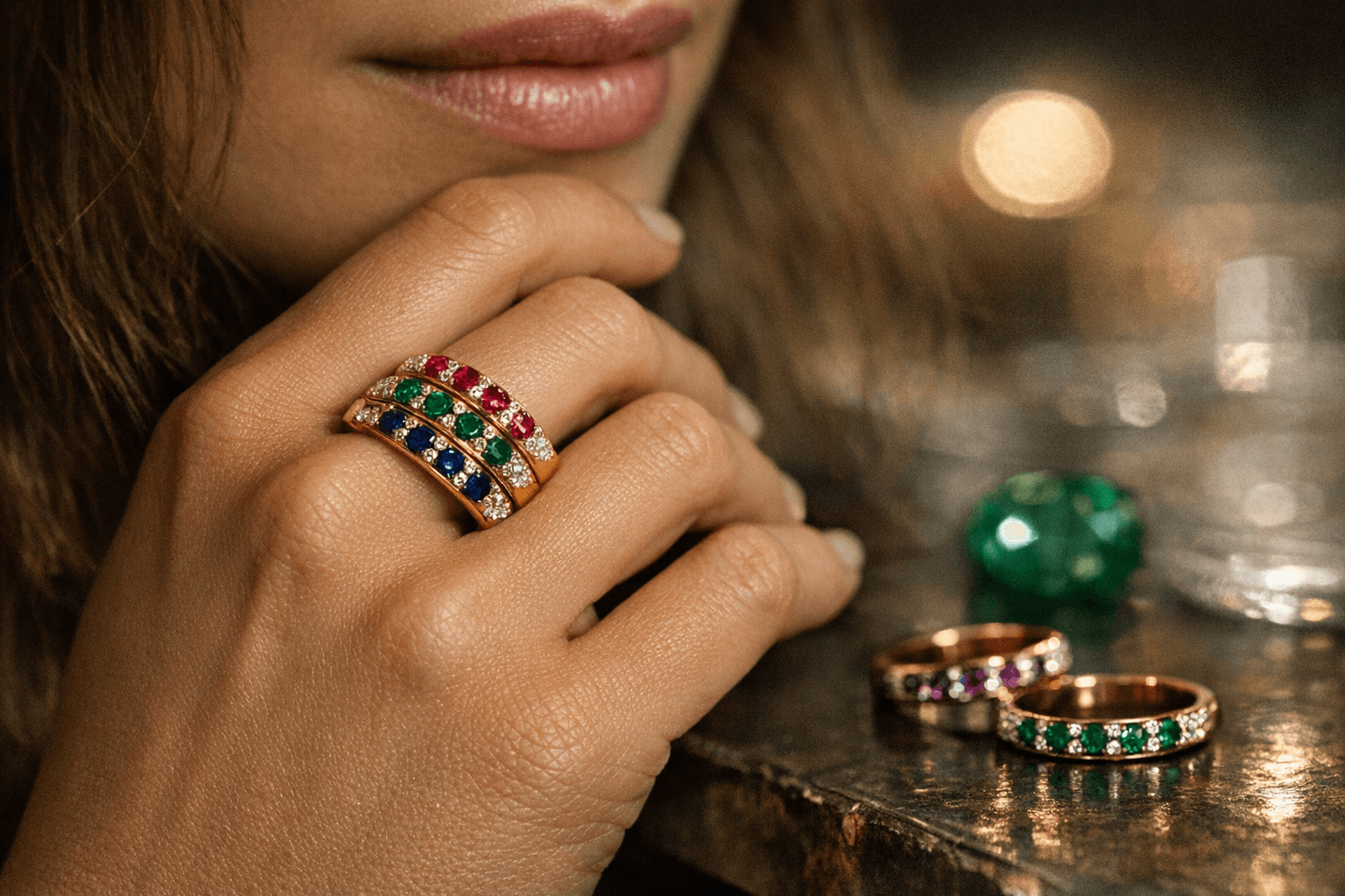 Pomellato Expands Iconica Line With Colorful Gemstone and Diamond Band Rings