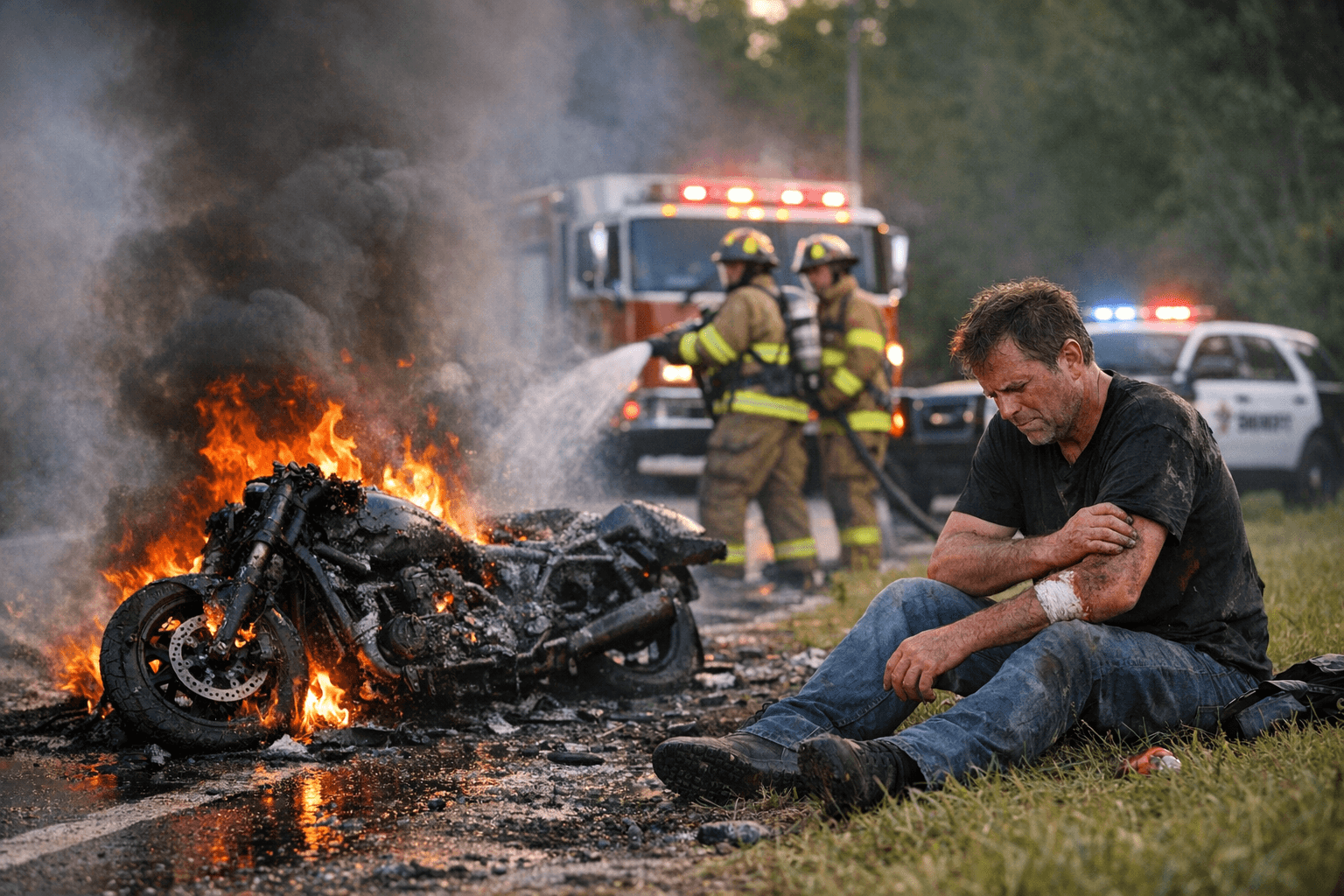 Weeki Wachee Motorcycle Fire Leaves Rider With Minor Burns
