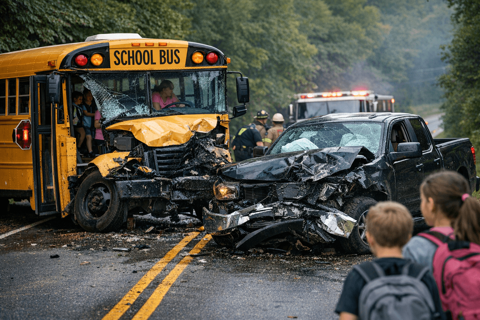 Pickup Truck Hits North Buncombe School Bus, Students Uninjured
