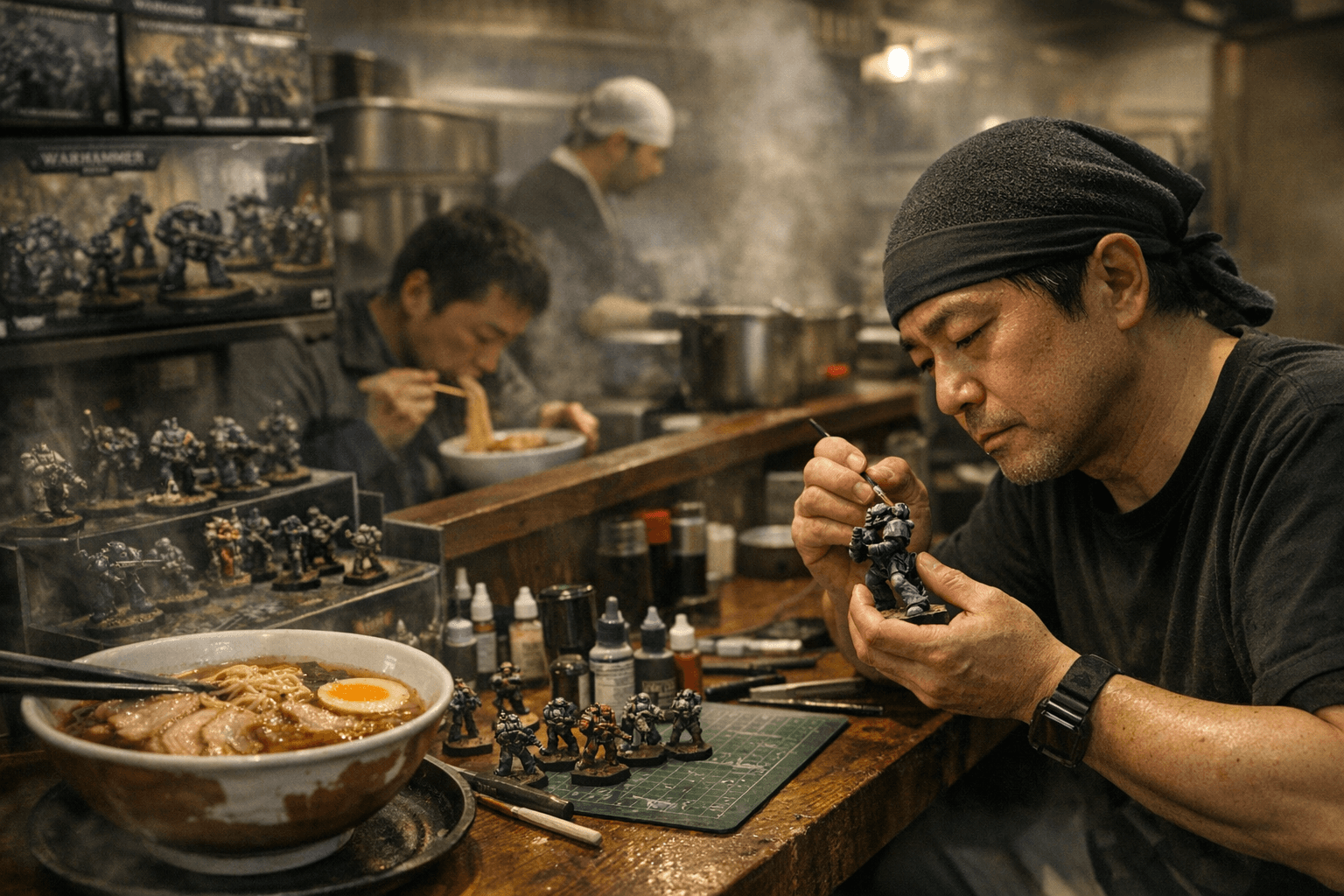 Japanese Ramen Shop Now Sells Warhammer Miniatures Alongside Noodle Soup