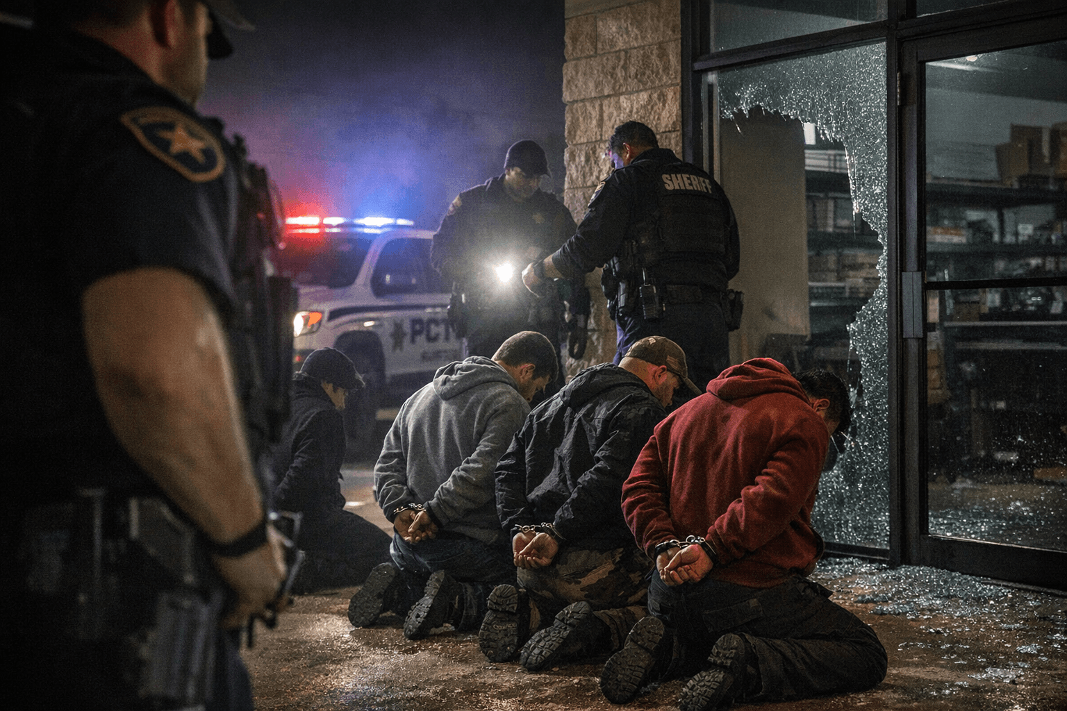 PCT4 Deputies Catch Four Suspects Breaking Into North Freeway Business
