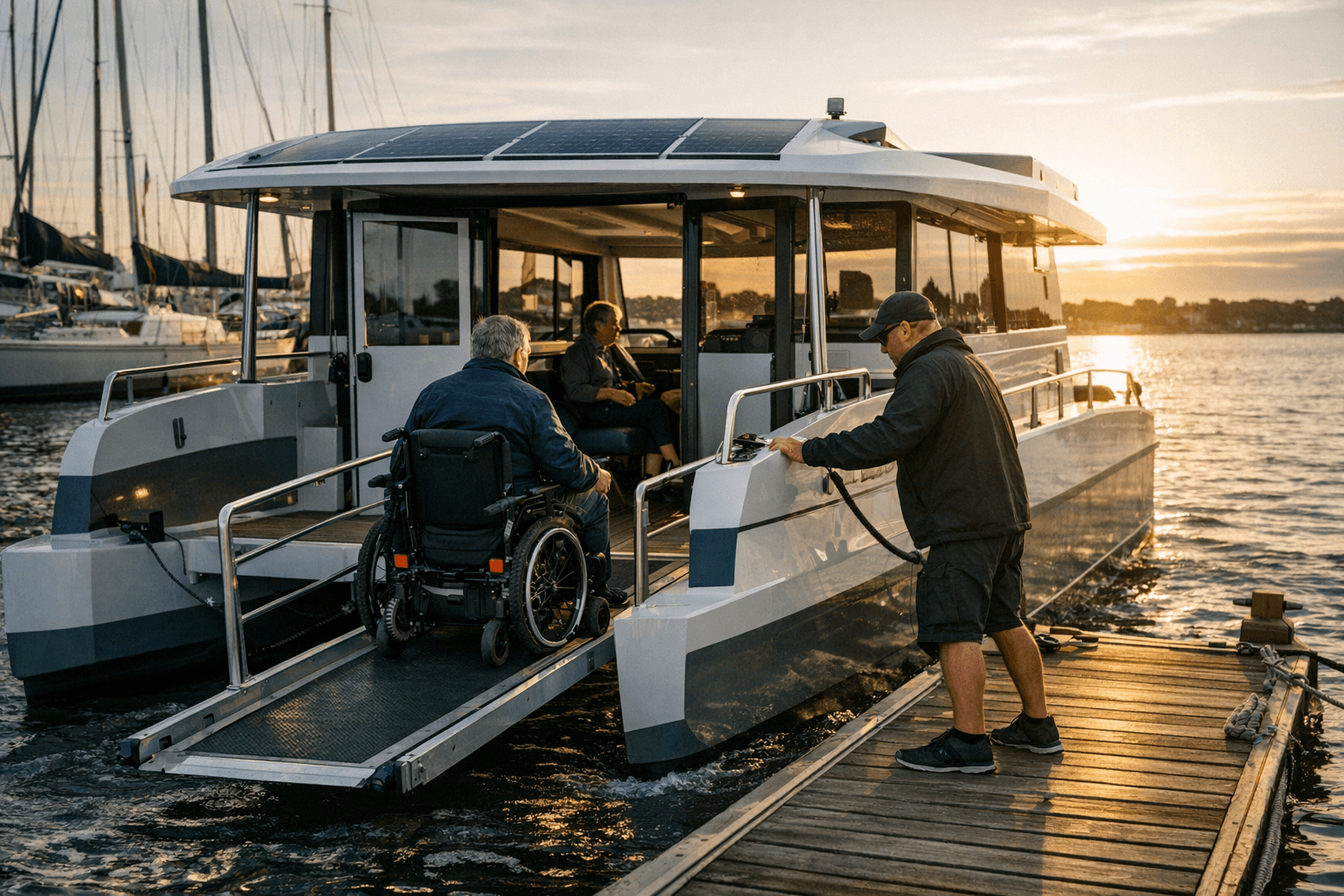 Sea Loop Marine Unveils Loopia 290, a Wheelchair-Accessible Electric Power Catamaran