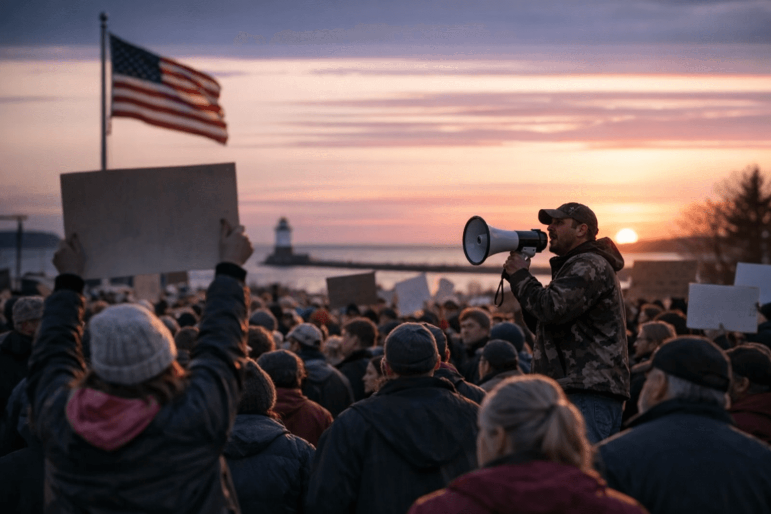 Two Harbors Draws 400 to No Kings Rally on March 28