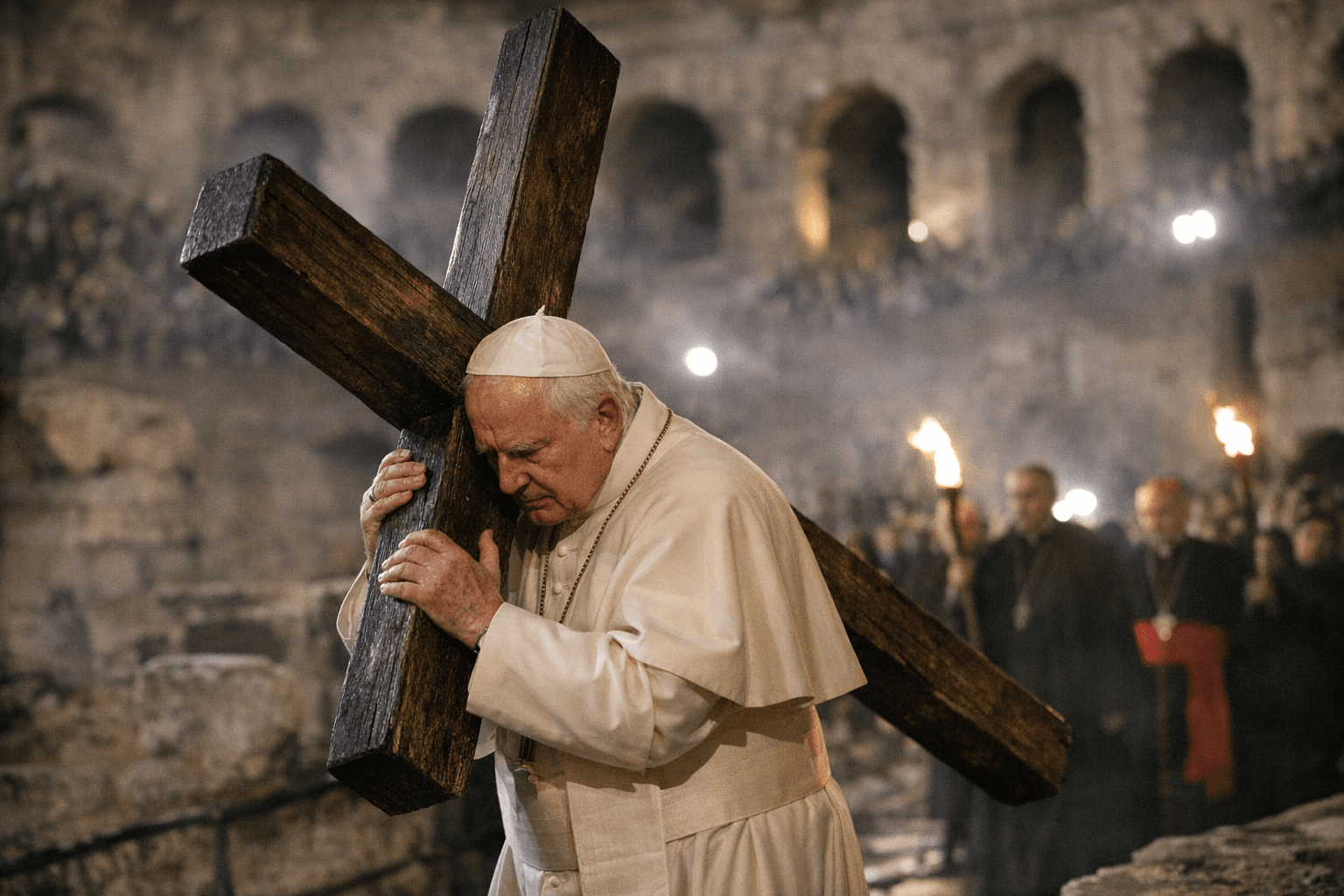 Pope Leo XIV Carries Cross at All 14 Stations, First Pope in 30 Years to Do So