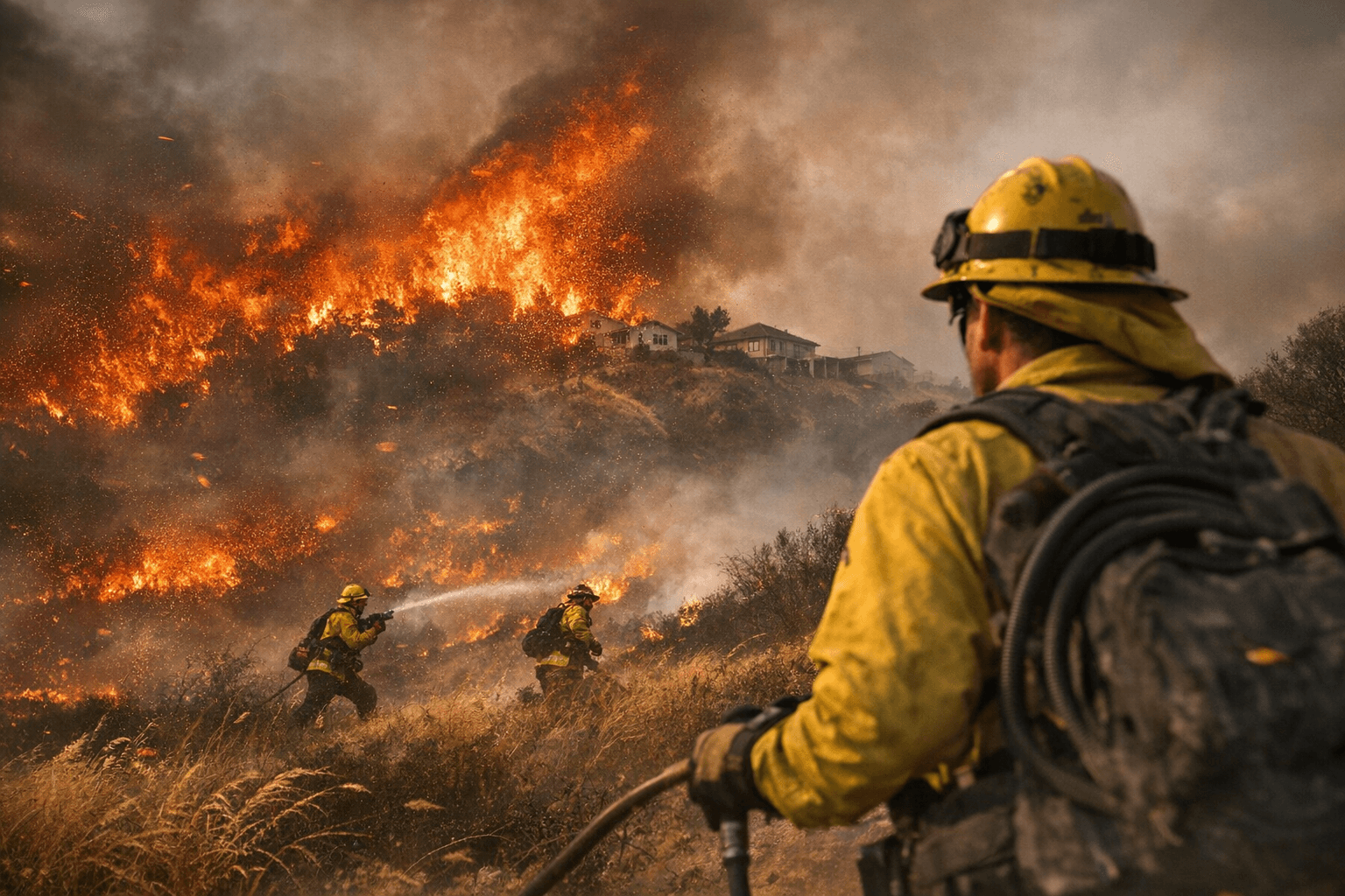 Santa Ana Winds Drive Fast-Moving Brush Fires Across Southern California