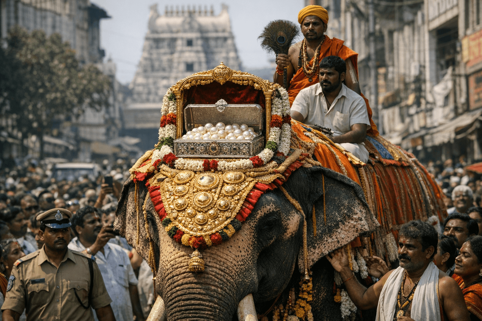 Tirupati Temple Carries Sacred Pearls Through City Streets for Rama Wedding Ceremony