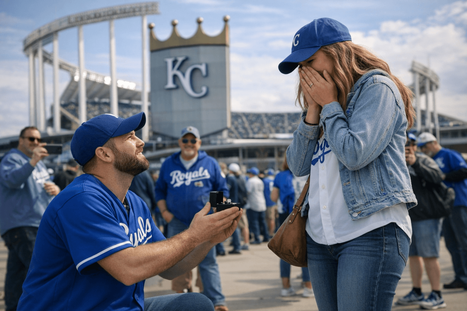 Omaha Man Proposes Outside Kauffman Stadium on Royals Opening Day
