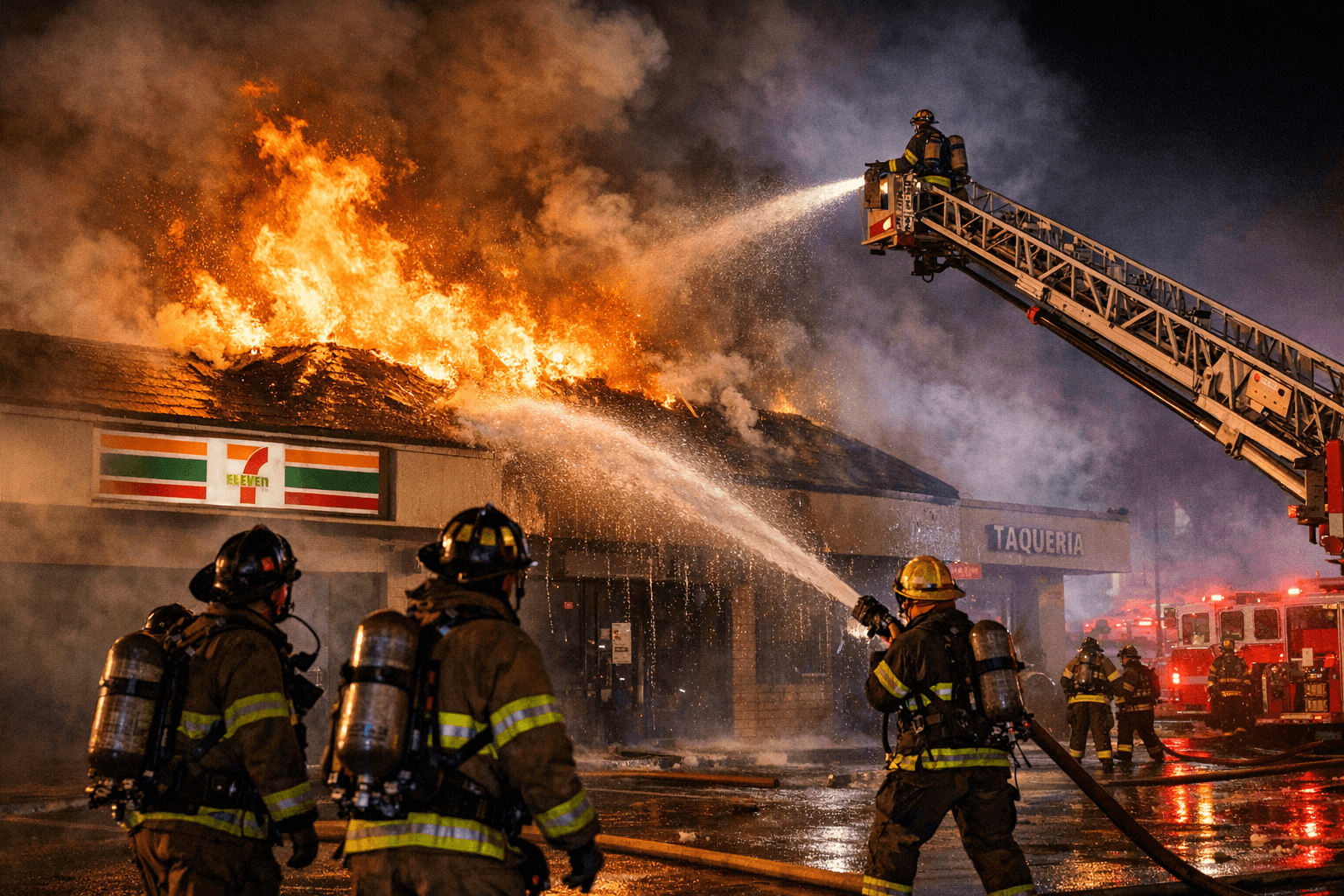 65 Firefighters Battle 3-Alarm Attic Fire at Ashlan Avenue Strip Mall
