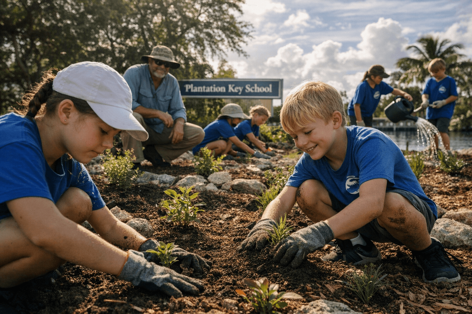 Plantation Key Students Complete Fifth Native Garden, Earn Year 2 Ocean Guardian Status