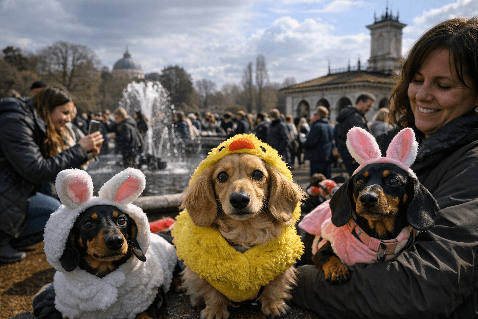 London's Hyde Park Easter Sausage Dog Walk Draws Costumed Dachshund Fans