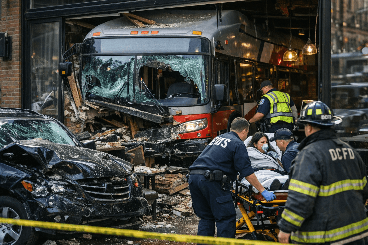 Metrobus Crashes Into D.C. Restaurant After SUV Collision, Three Hospitalized