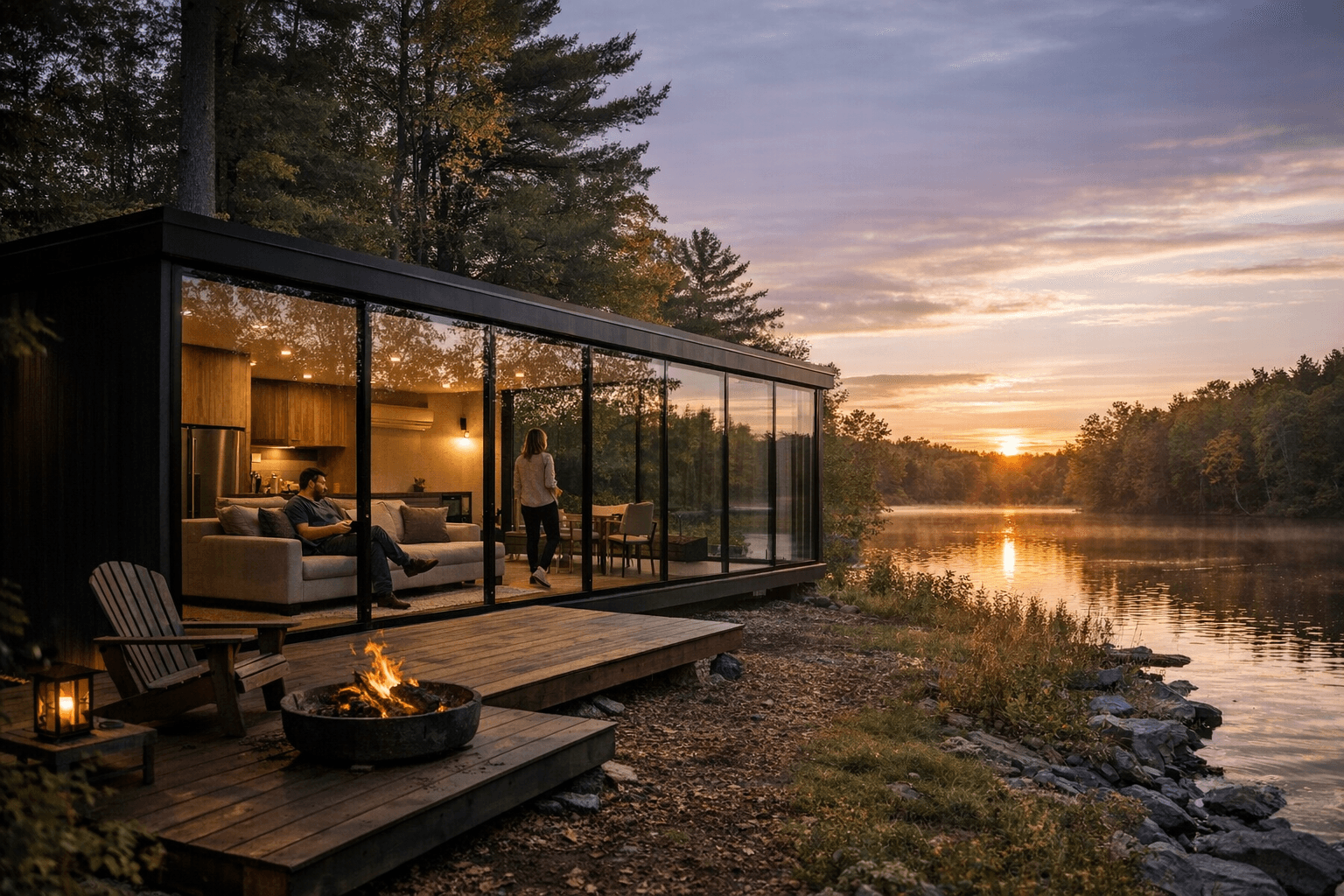 Escape's Shoreline Glass House Brings Full-Scale Comfort to Single-Story Tiny Living