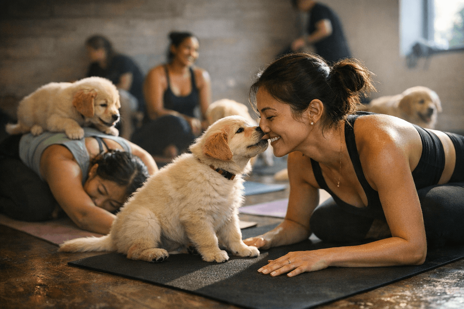 Puppy Yoga Sessions Pair Golden Retrievers With Beginner-Friendly Flows in Markham