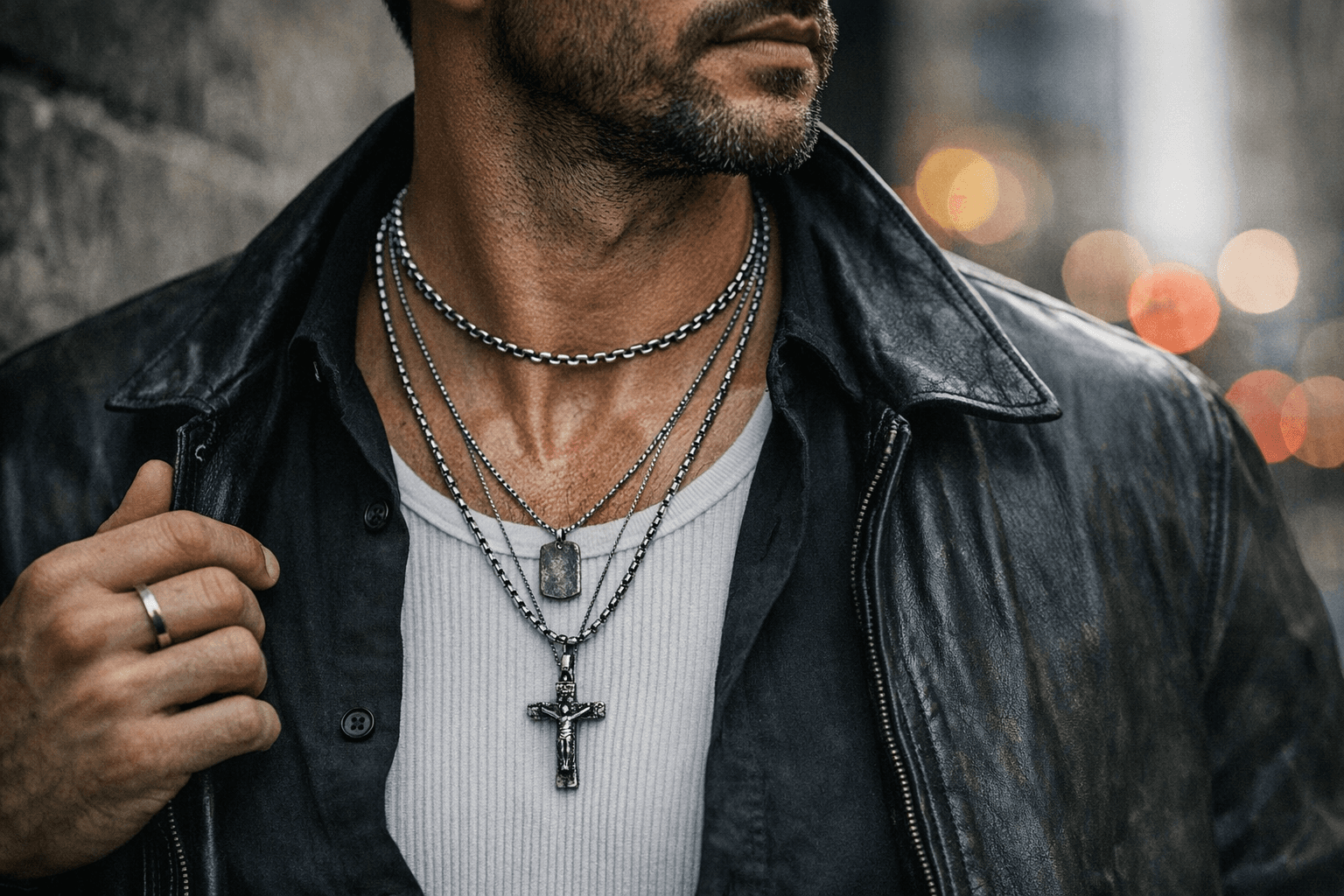 Men's Necklace Layering Guide: Length, Texture, and Balance Done Right