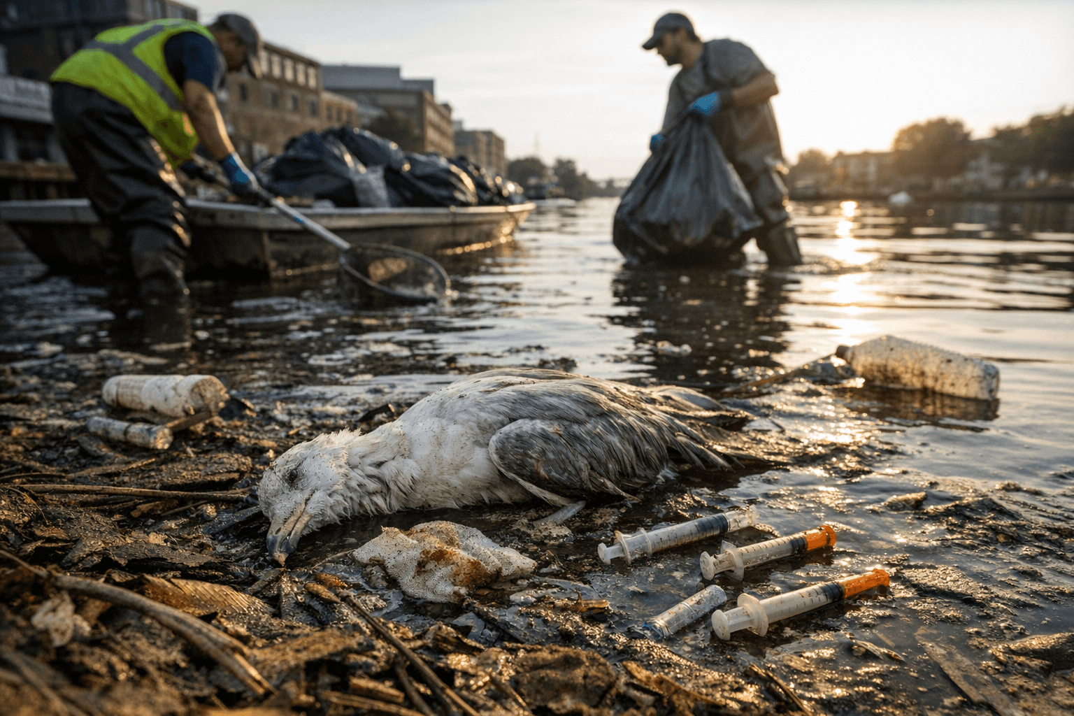 Salisbury Works to Clear Trash, Medical Waste From Polluted Wicomico River