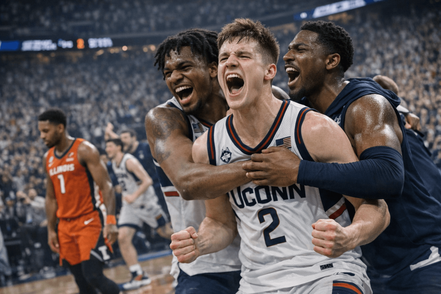 UConn Tops Illinois Again in Final Four, Reaches Third Title Game in Four Seasons