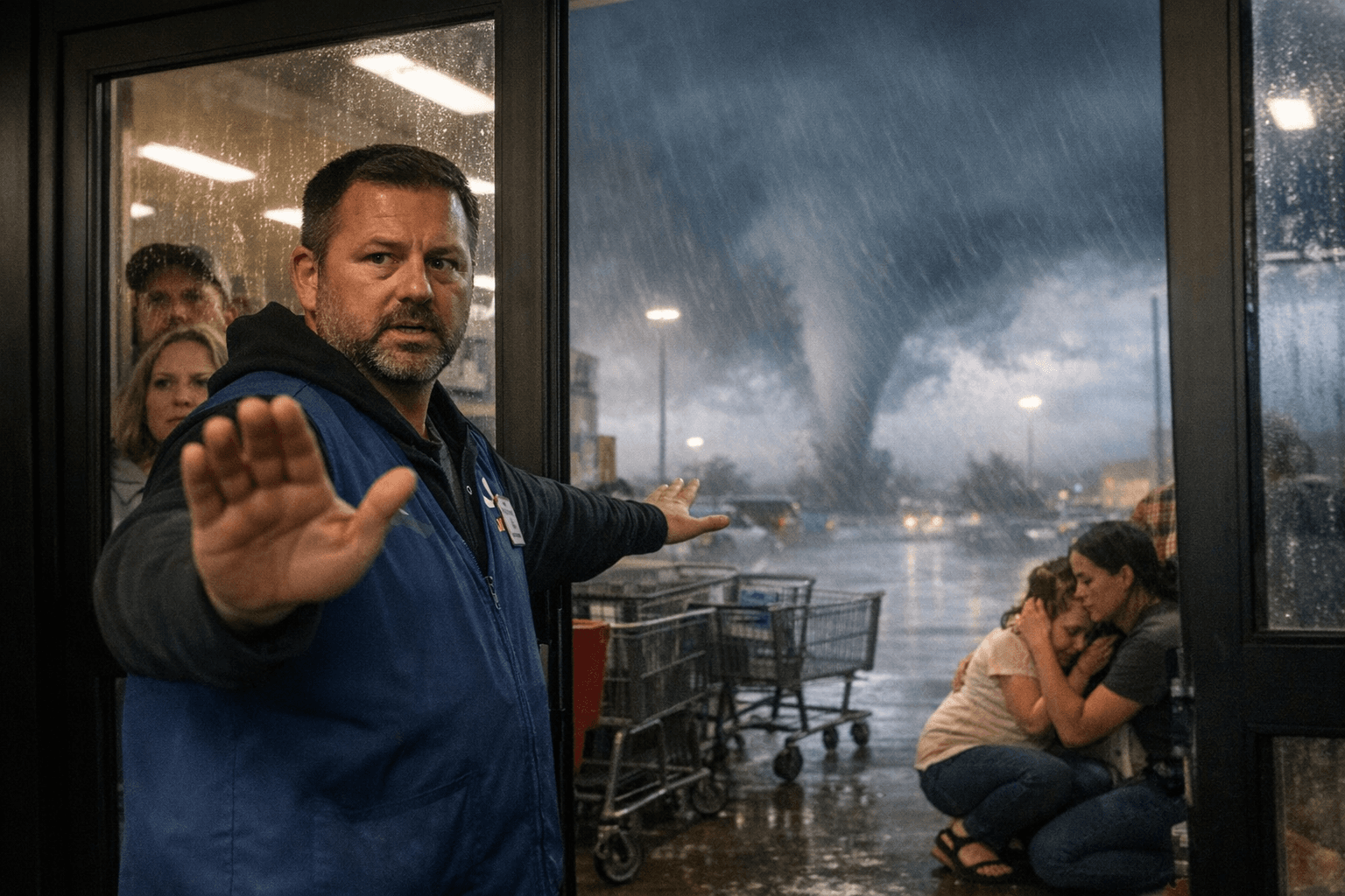 Walmart Worker Blocks Entry During Tornado Warning, Sparking Safety Debate