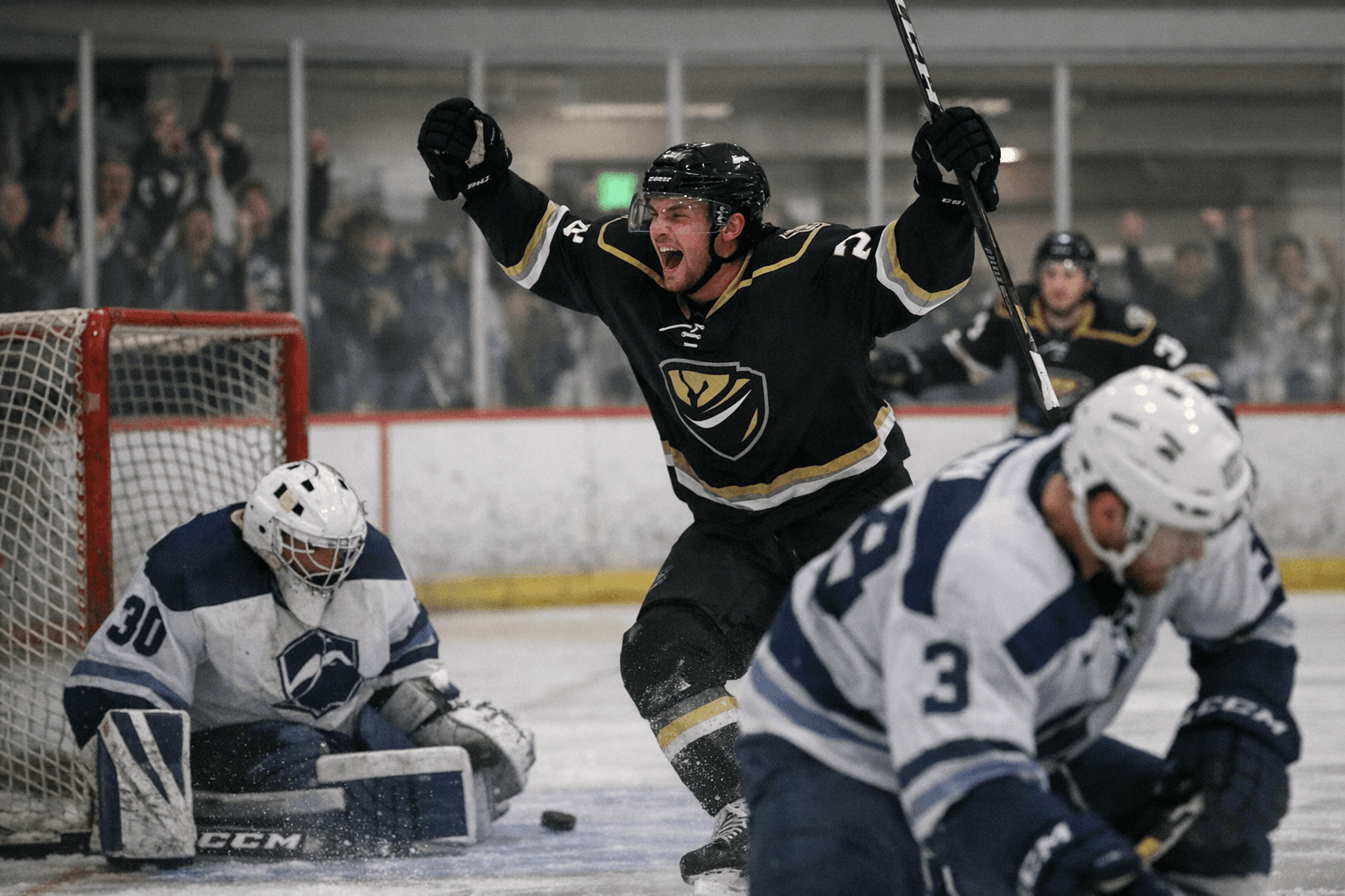 Hazlett's Late Goal Lifts Utah Outliers Past Ogden, 2-1, for 2-0 Series Lead