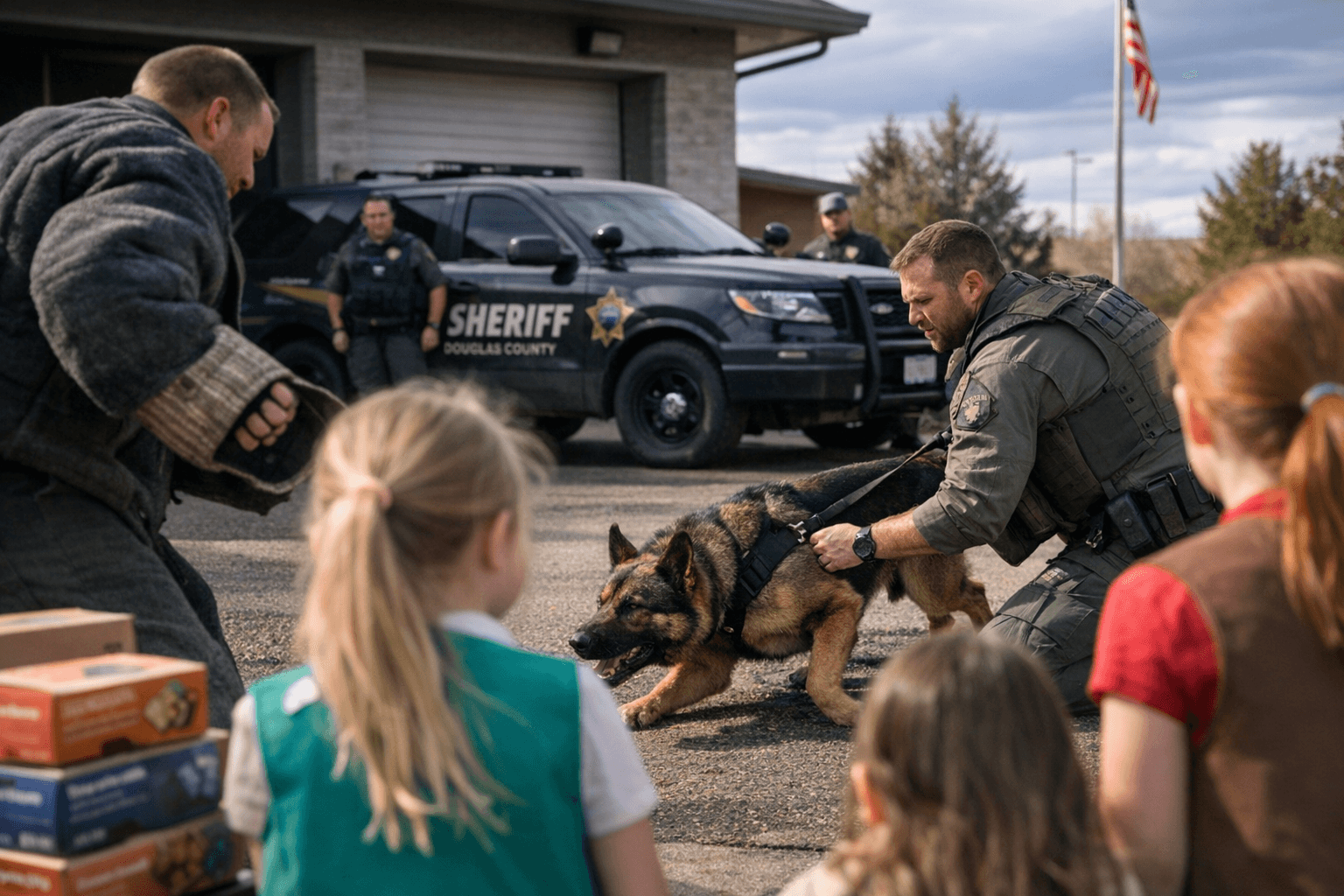 Girl Scouts Deliver Cookies, Watch K9 Demo at DCSO Substation