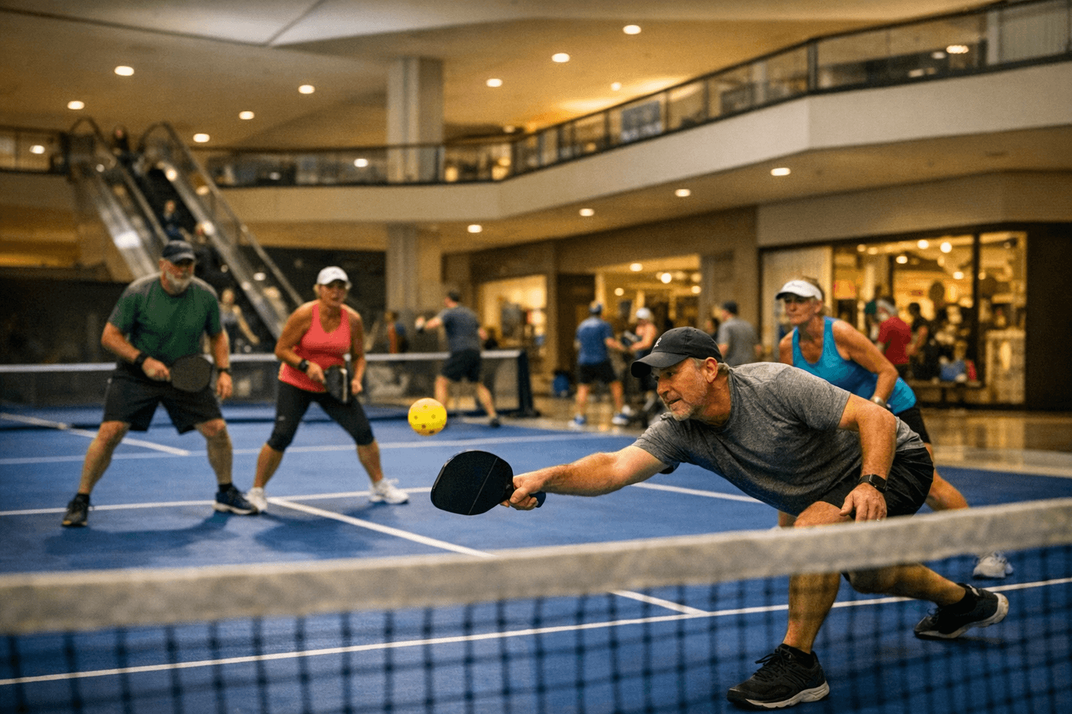 Pickleball Bank Opens Four Courts Inside Pennsylvania Mall, Targets League Play
