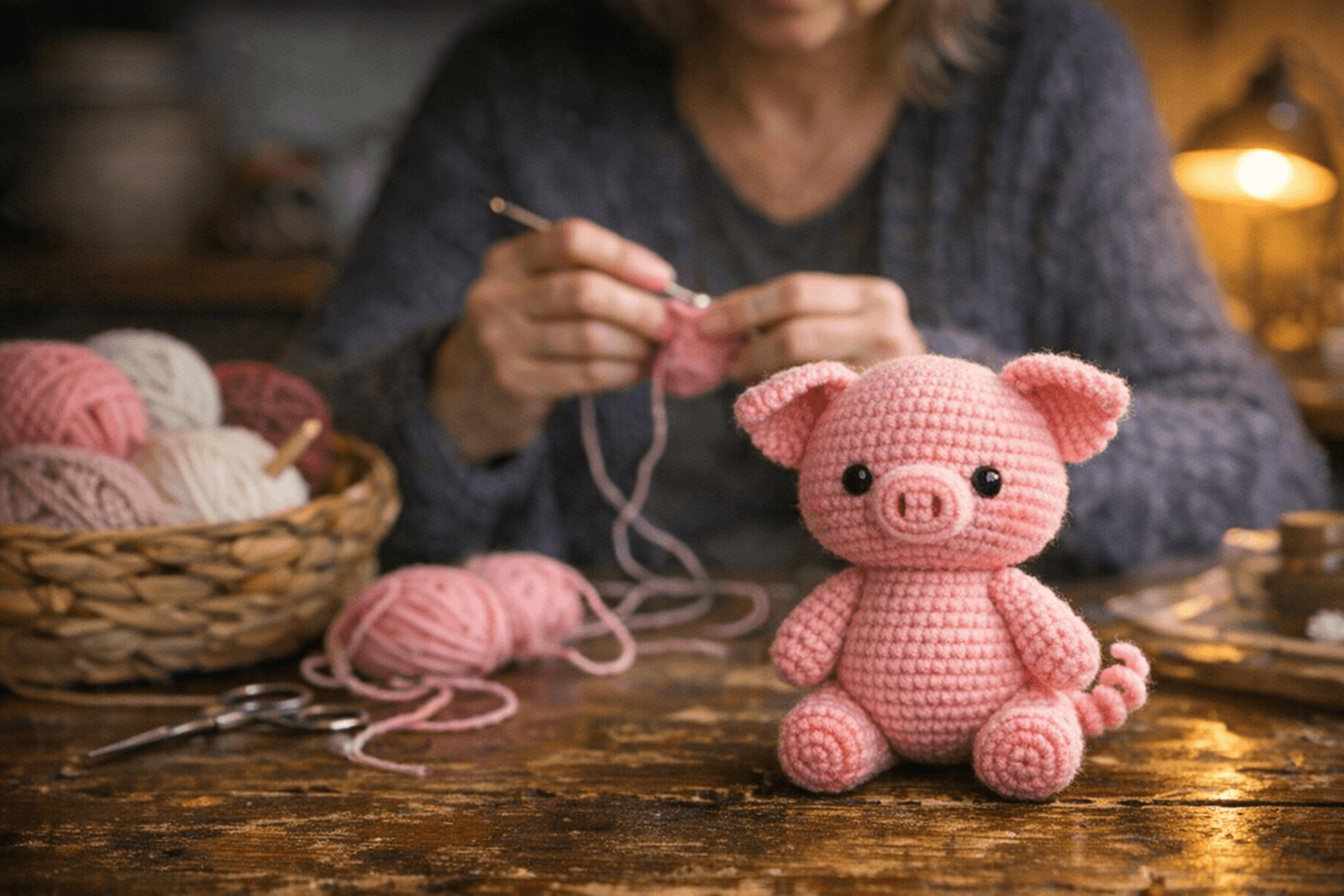 Free Crochet Piglet Amigurumi Pattern Features Seamless Leg-Joining Technique