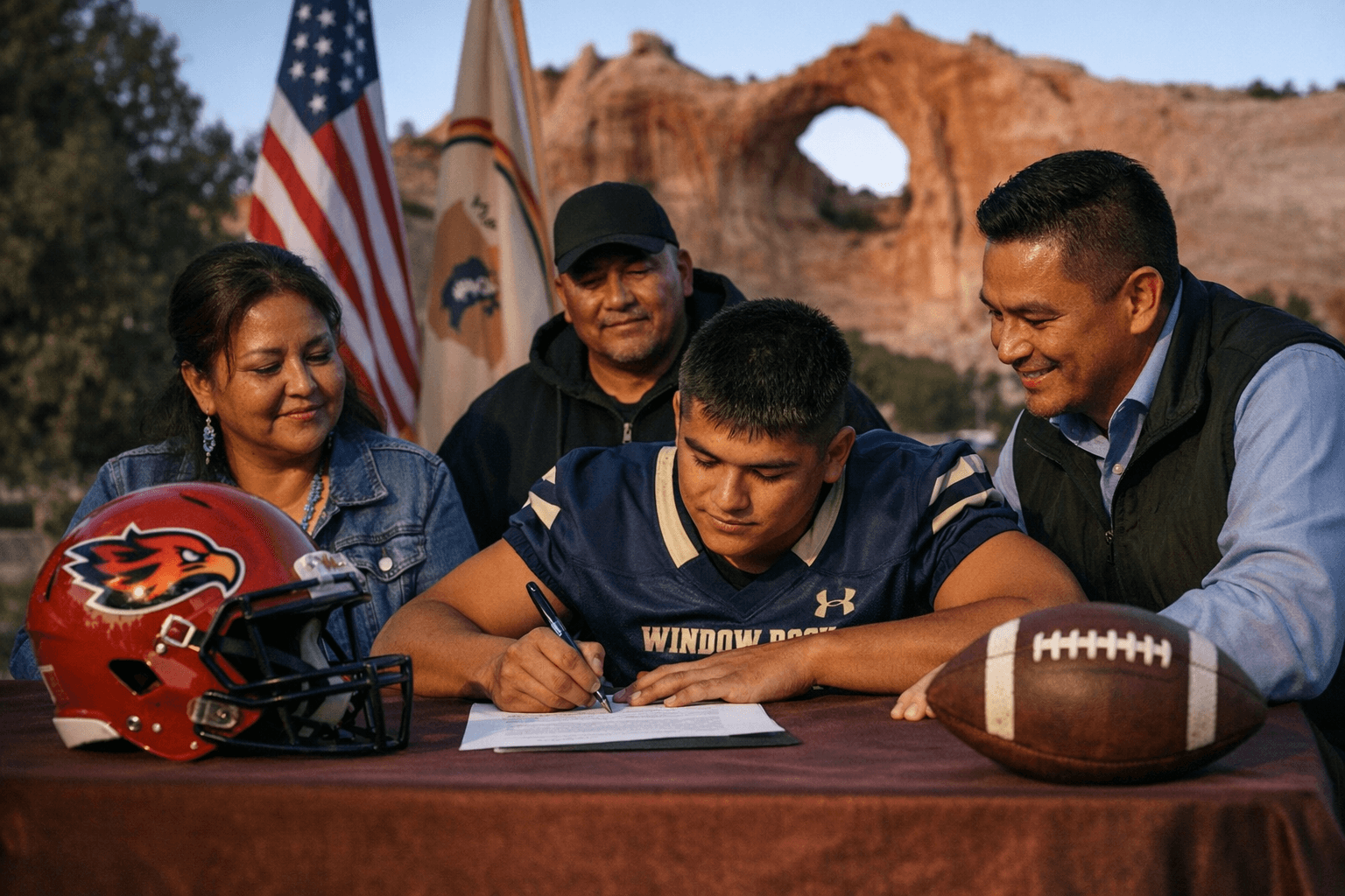 Window Rock Linebacker Koltyn Begay Signs to Play College Football at Arizona Christian