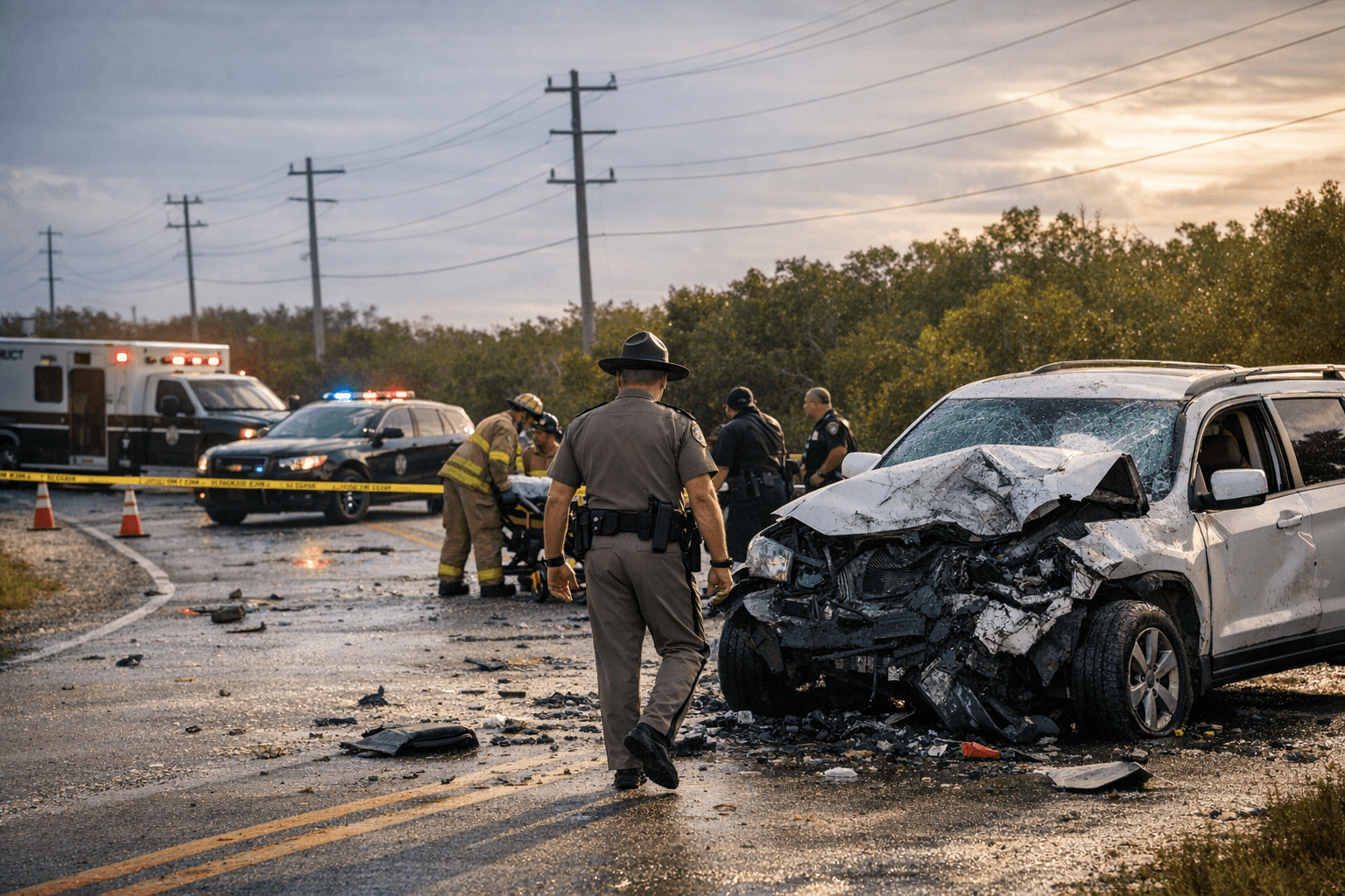 Key Largo Crash at CR-905 Closes Roads During Easter Weekend