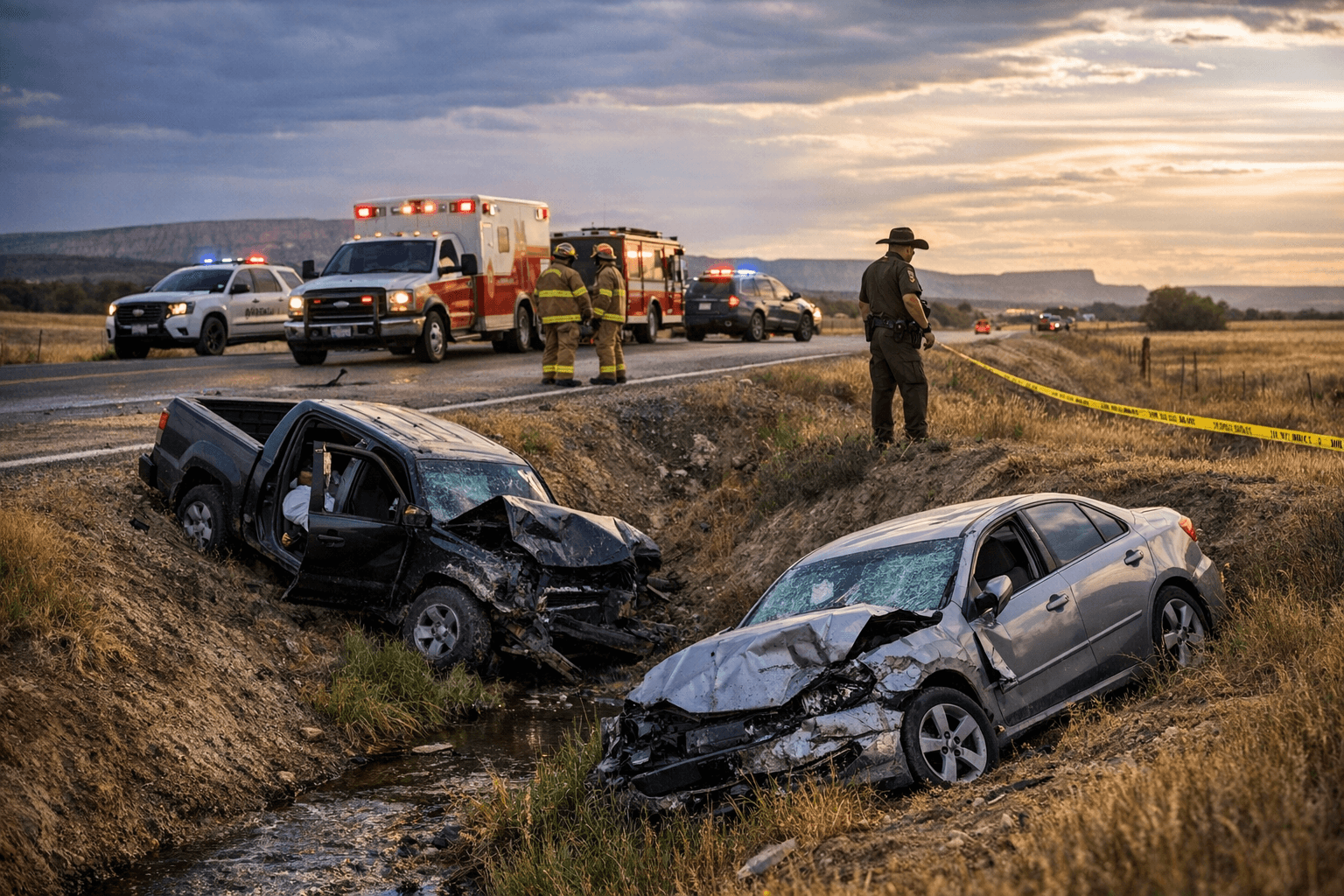 Two Vehicles in Ditch After Crash on Western CO's I Road