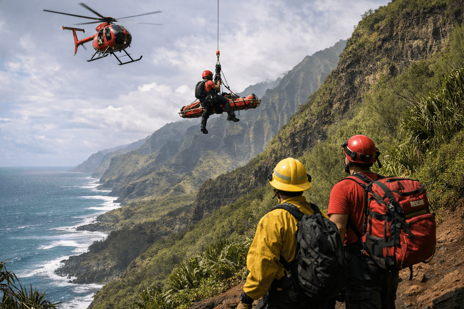 Kauai Firefighters Airlift Injured New York Hiker From Kalalau Trail