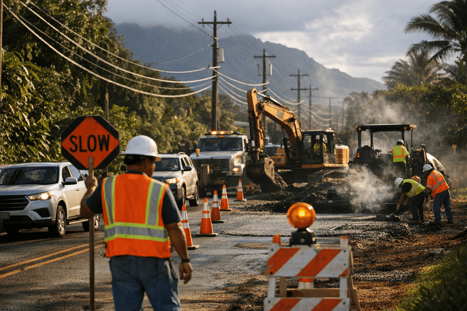 Haleilio Road Lane Closures Scheduled in Kapa'a Through May 1