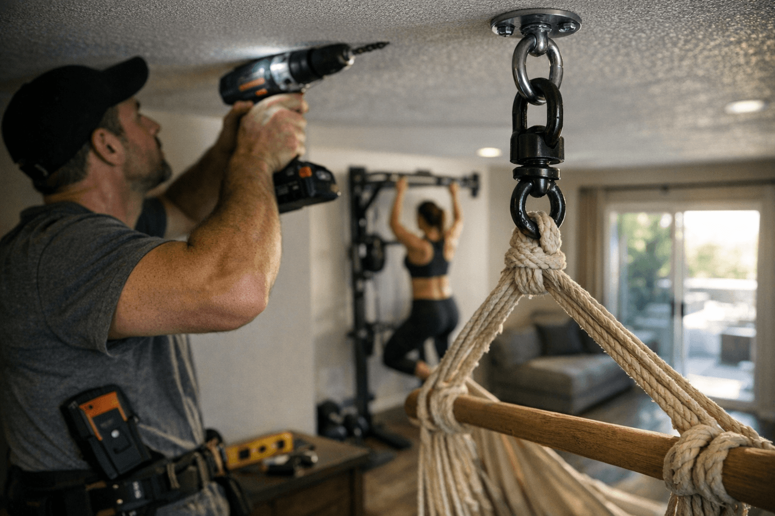 התקנת ערסל ומתקני כושר בבית: המדריך הבטוח לעיגון נכון