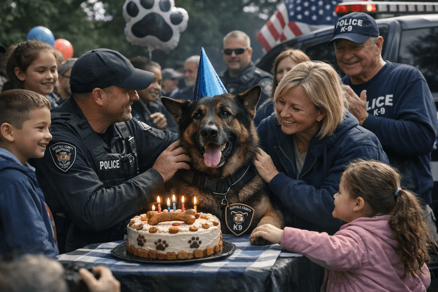 Suffolk County Police Celebrate K9 Willie's Birthday With Community Fanfare