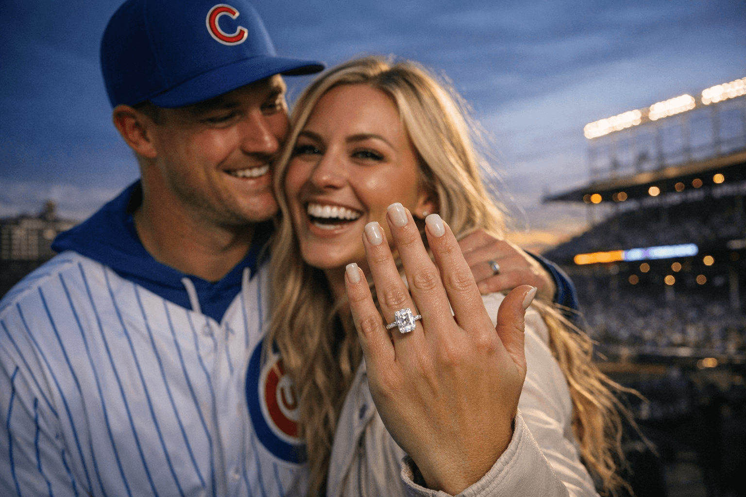 Cubs First Baseman Michael Busch Gets Engaged, Fiancée Flashes Radiant-Cut Diamond