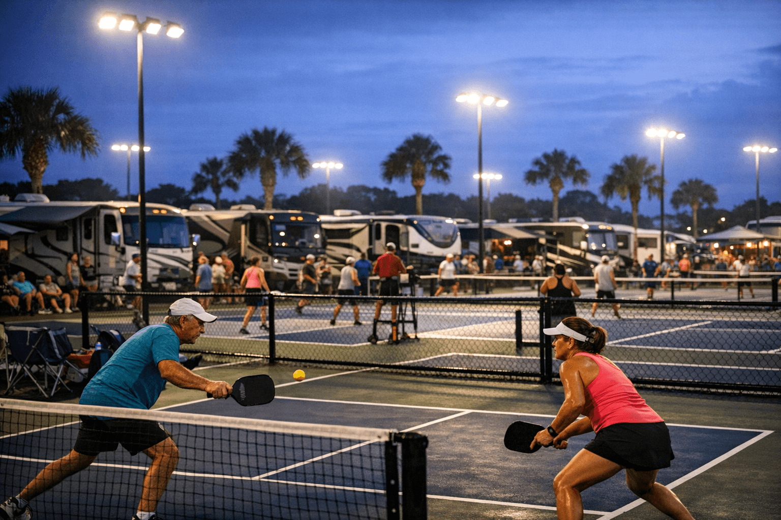 Florida RV Parks Add Lit Courts and Tournaments to Attract Pickleball Travelers