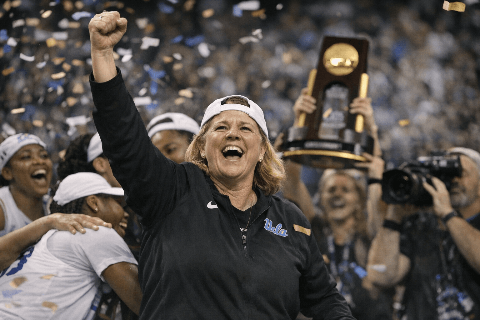 UCLA Women's Basketball Coach Celebrates Historic Championship Victory