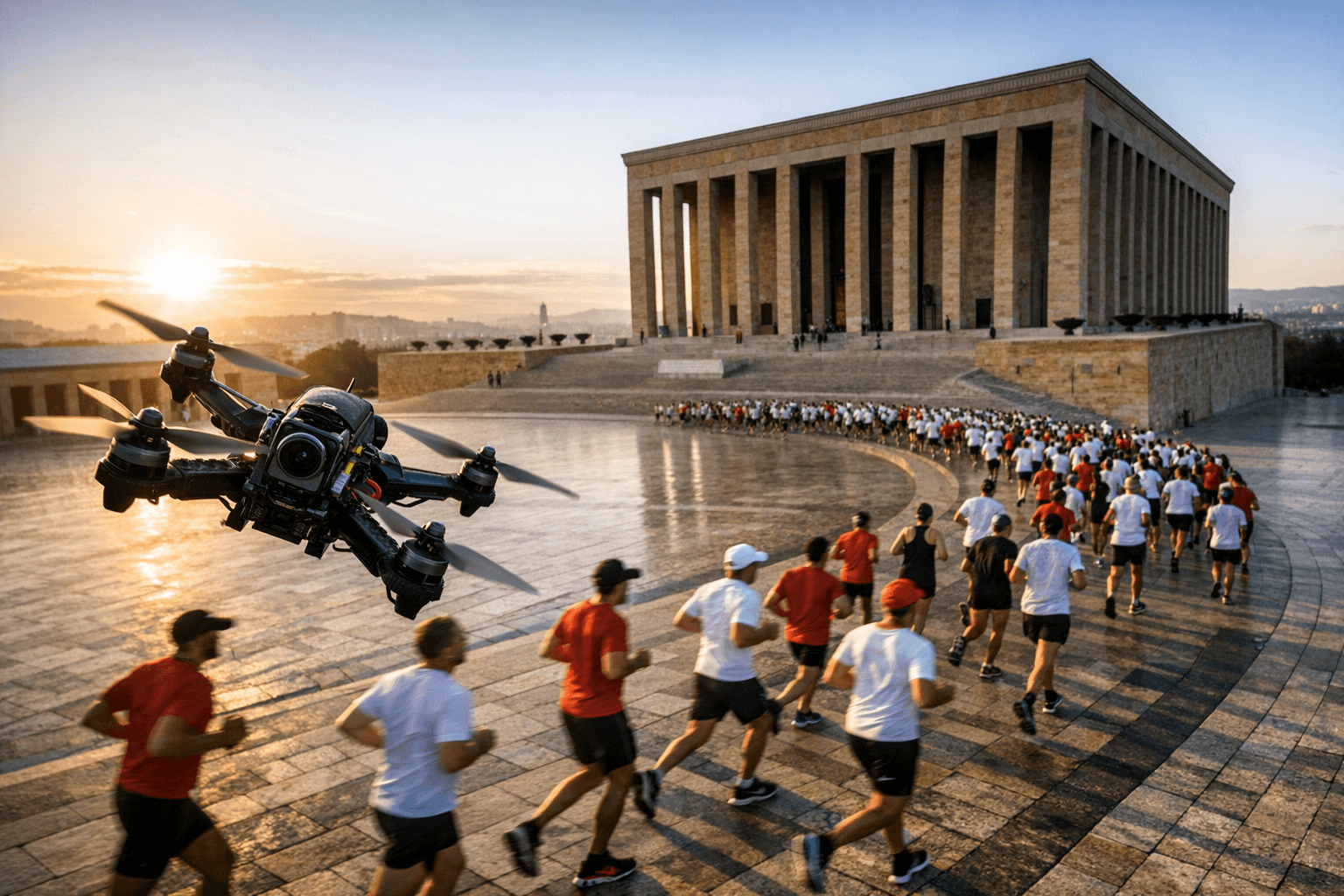 FPV Drone Captures Ankara's 1920 Run Around Atatürk's Iconic Tomb
