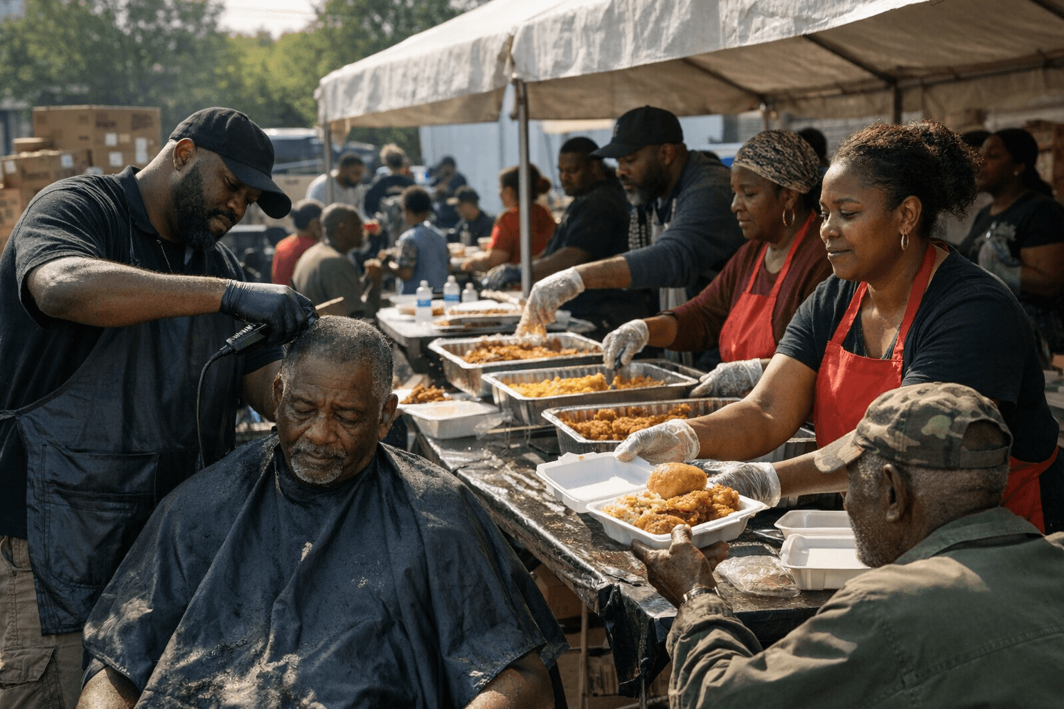 Maryland Safe Haven Serves 500 Free Meals, Haircuts at Annual Fish Fry