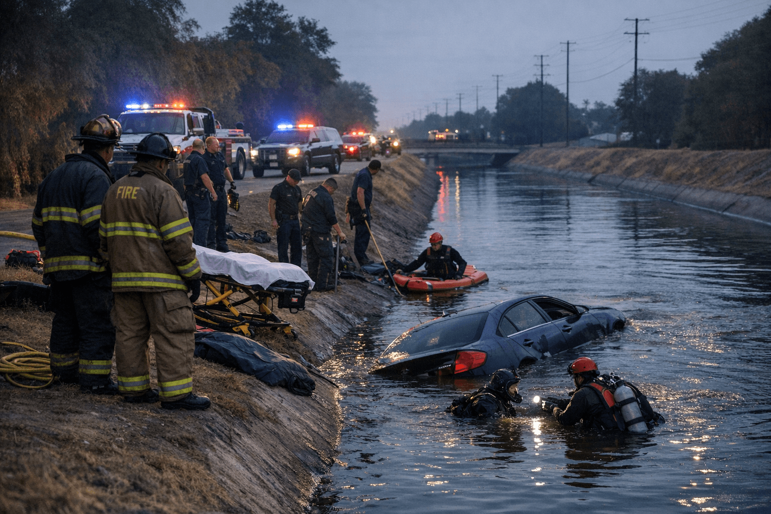 Hit-and-Run Sends Car Into Fresno Canal, Killing Woman and Child