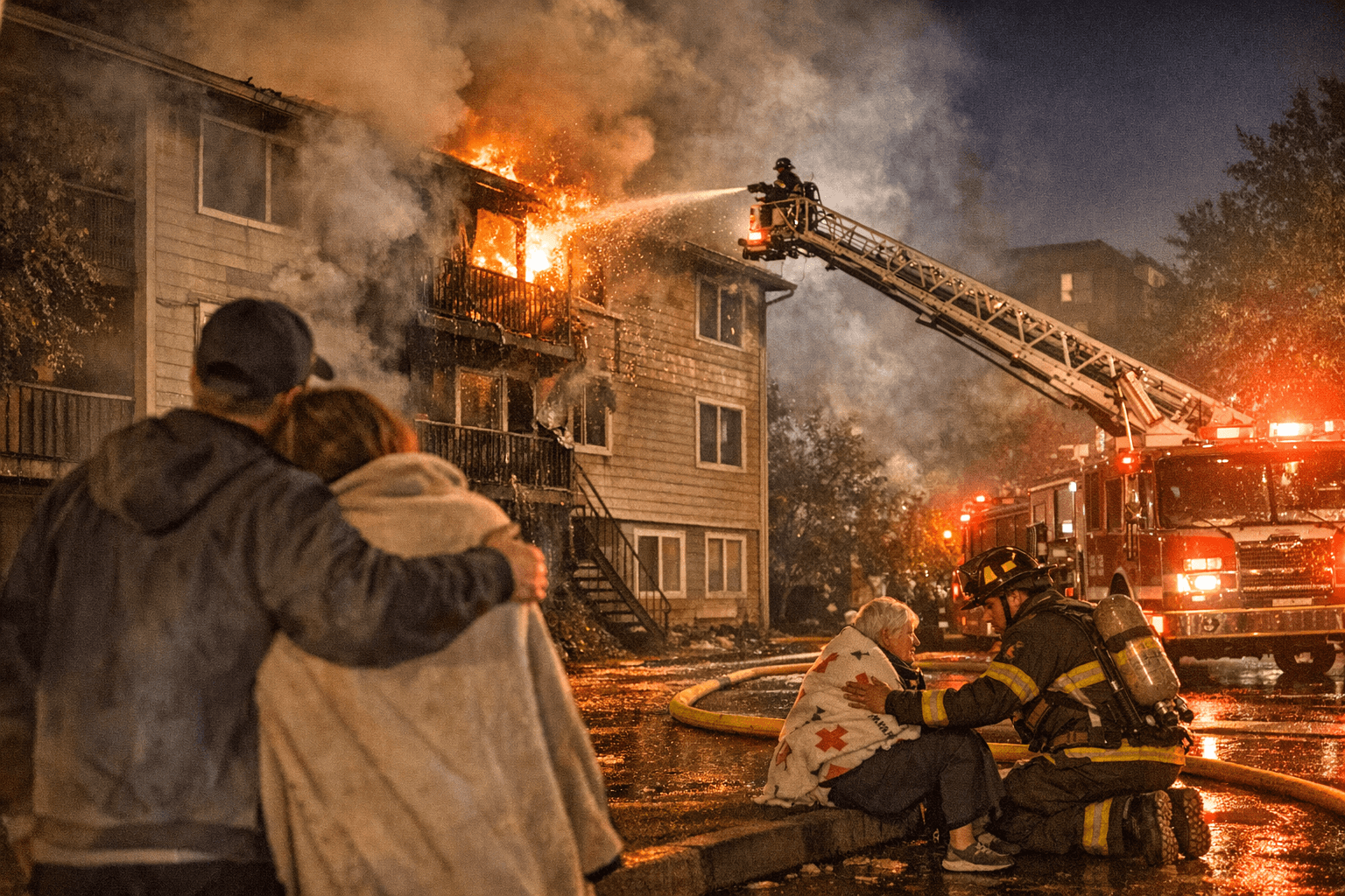 Two-Alarm Fire Displaces Residents at Downtown Eugene Apartment Building