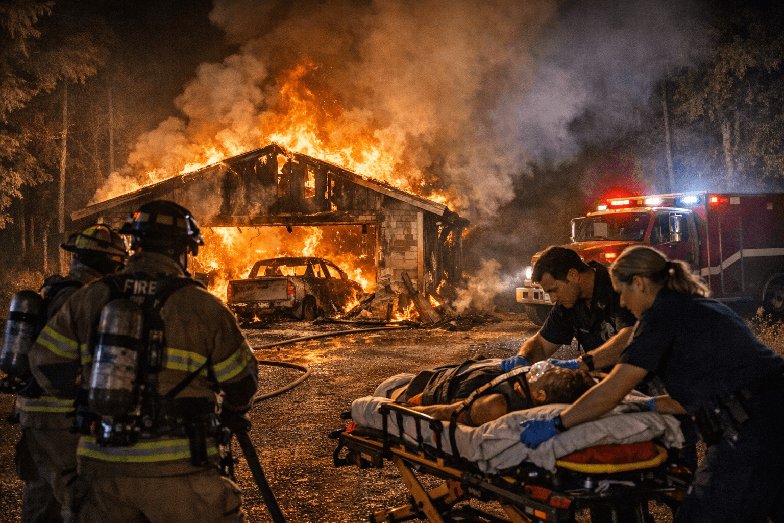 Garage Fire North of Cass Lake Leaves One Injured Saturday Night