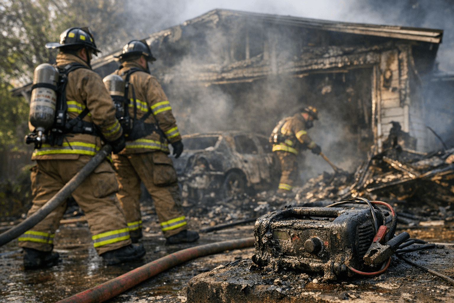 Brooksville Garage Fire on Easter Sunday Caused by Battery Charger